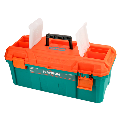 HANBON Plastic Tool Box With Removable Tray | Tool Storage Organizer