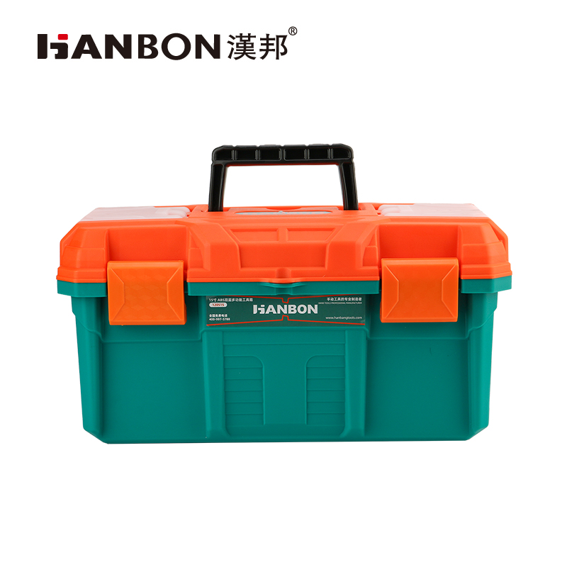 Portable Heavy Duty Tool Box with Removable Compartment Tray