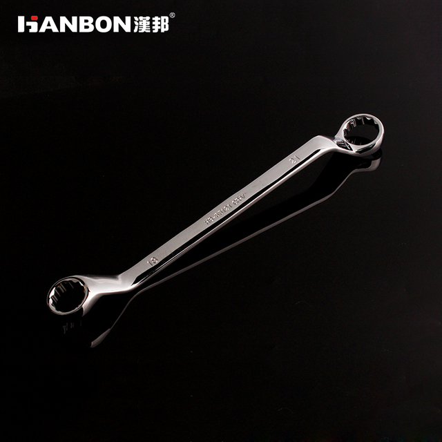 HANBON Offset Double Ring Box Spanner, CR-V Steel for Auto Repair
