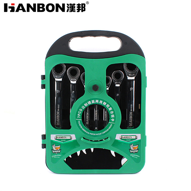 7PCs Swivel Head Metric Ratchet Wrench Set