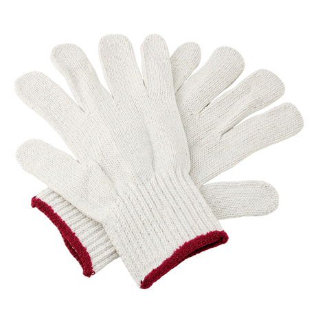 White Cotton Yarn Protective Gloves, Knitted Light Duty Work Safety Gloves for General Handling