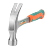 A claw hammer with a fiberglass handle, featuring a non-slip and shock-absorbing grip